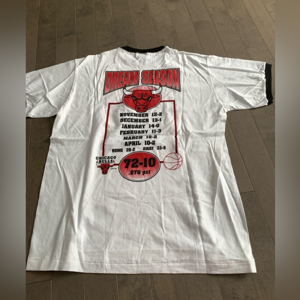 Vintage 90s Starter Chicago Bulls 72-10 Dream Season Ringer T-Shirt Large NWOT - Picture 9 of 10